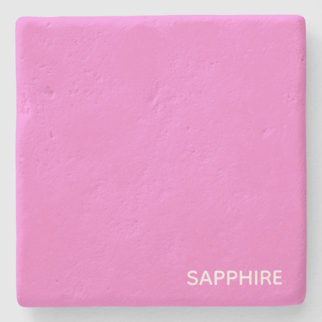 Dessous-de-verre En Pierre Sapphire pink colour (Devant)