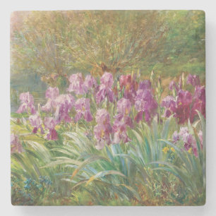 Dessous-de-verre En Pierre Saules et iris au bord d'un ruisseau