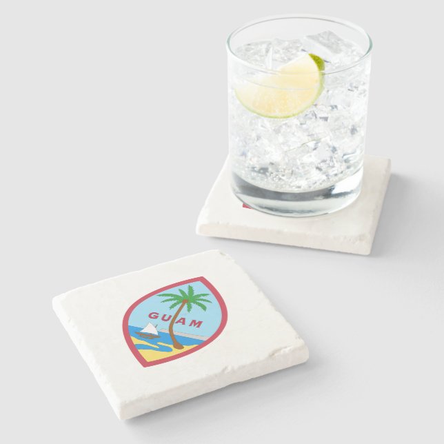Dessous-de-verre En Pierre Sceau de Guam (Côté)