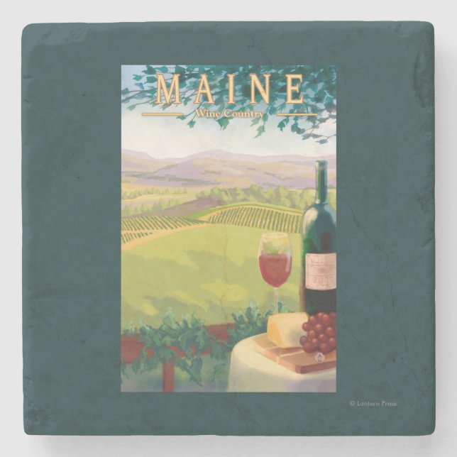 Dessous-de-verre En Pierre Scène de pays de MaineWine (Devant)