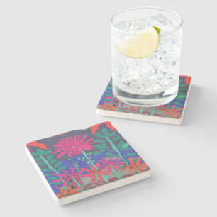 Dessous-de-verre En Pierre Scène nocturne du Jardin Flower