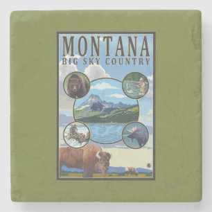 Dessous-de-verre En Pierre Scènes d'état du Montana