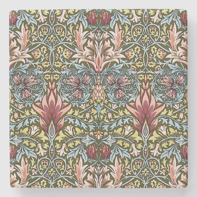 Dessous-de-verre En Pierre Schéma floral William Morris Snakeshead (Devant)
