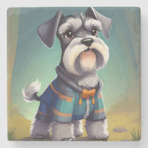 Schnauzer miniature portant un manteau