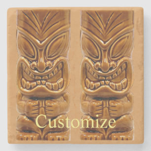 Dessous-de-verre En Pierre Sculpture Gold Tiki Thunder_Cove