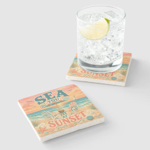 Dessous-de-verre En Pierre Sea You At Sunset