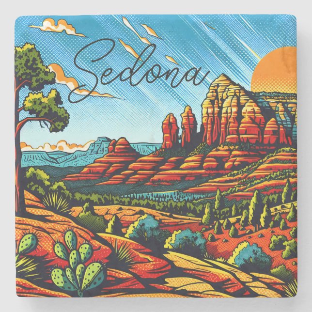 Dessous-de-verre En Pierre Sedona, Arizona Noël (Devant)