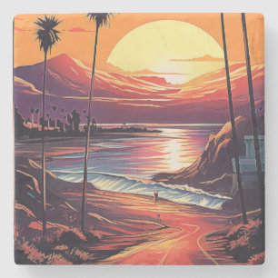 Dessous-de-verre En Pierre Serene California Beach #1