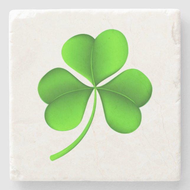 Dessous-de-verre En Pierre Shamrock sur blanc (Devant)