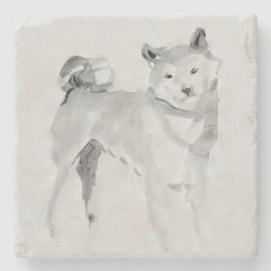 Dessous-de-verre En Pierre Shiba Inu Peinture originale 3 Chien Année 2018 Pi