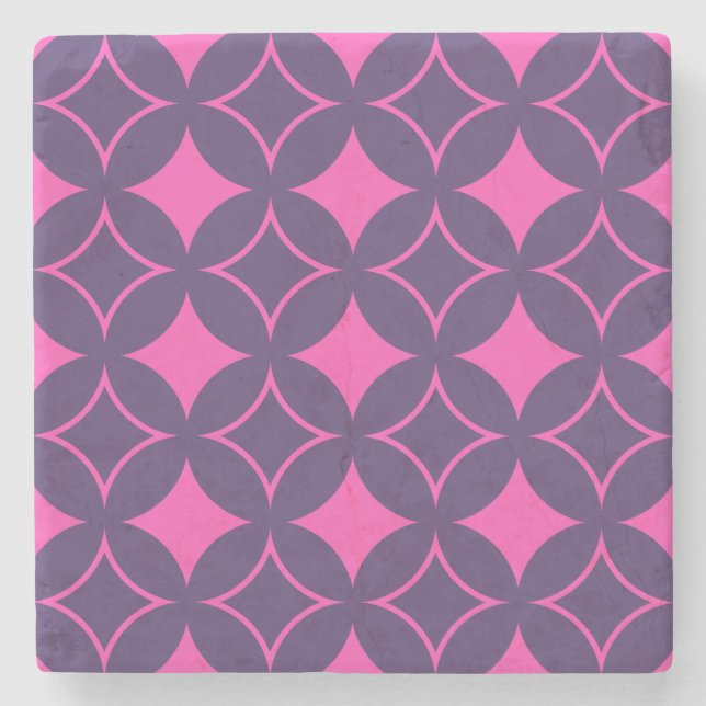 Dessous-de-verre En Pierre shippo rose et violet (Devant)