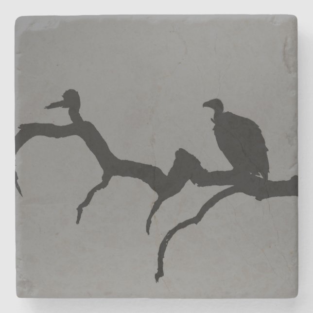 Dessous-de-verre En Pierre Silhouette des vautours (Devant)