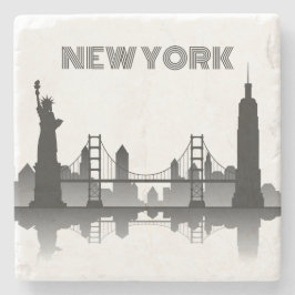 Dessous-de-verre En Pierre Silhouette moderne New York City Skyline