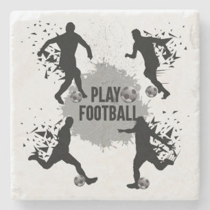 Dessous-de-verre En Pierre Silhouettes cool de football