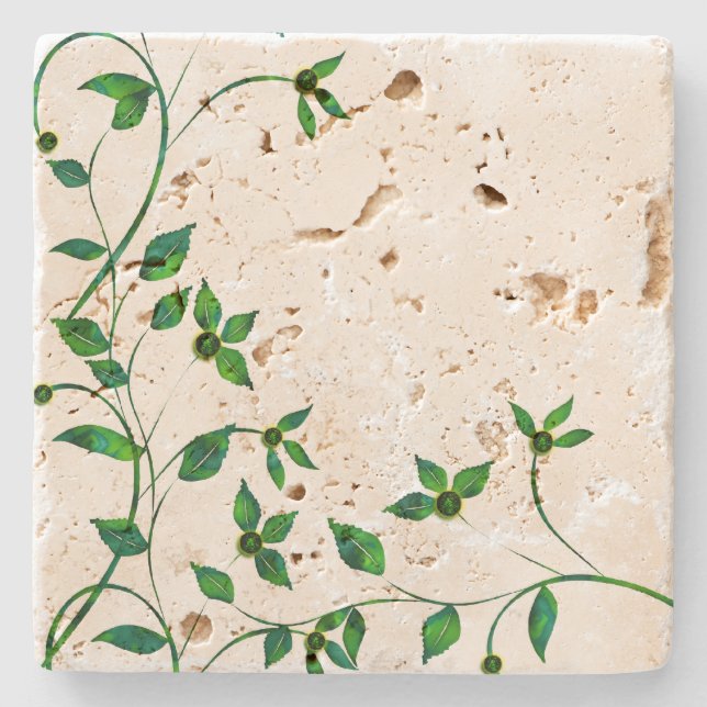 Dessous-de-verre En Pierre Simplement vert (Devant)