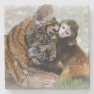 Dessous-de-verre En Pierre Singe et tigre