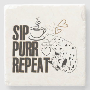 Dessous-de-verre En Pierre sip, purr, répétition.w