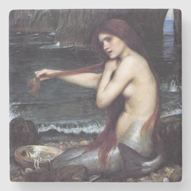 Dessous-de-verre En Pierre Sirène sur la plage (Devant)