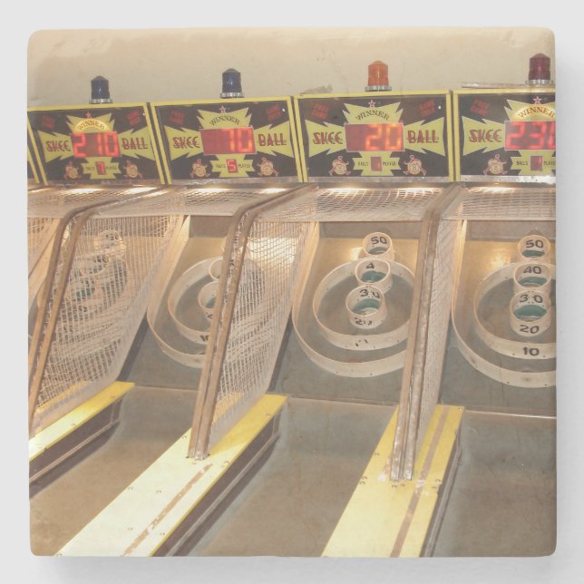 DESSOUS-DE-VERRE EN PIERRE SKEE BALL ! (Devant)