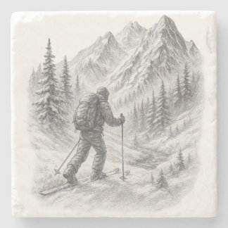 Dessous-de-verre En Pierre Skis de randonnée Stone Coaster