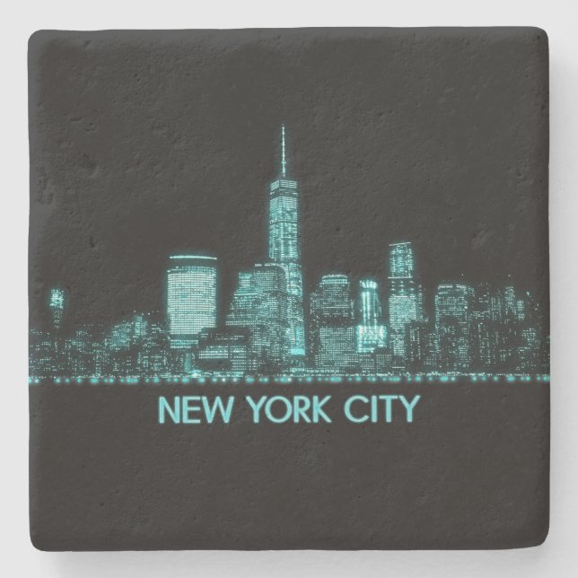 Dessous-de-verre En Pierre Skyline de New York (Devant)