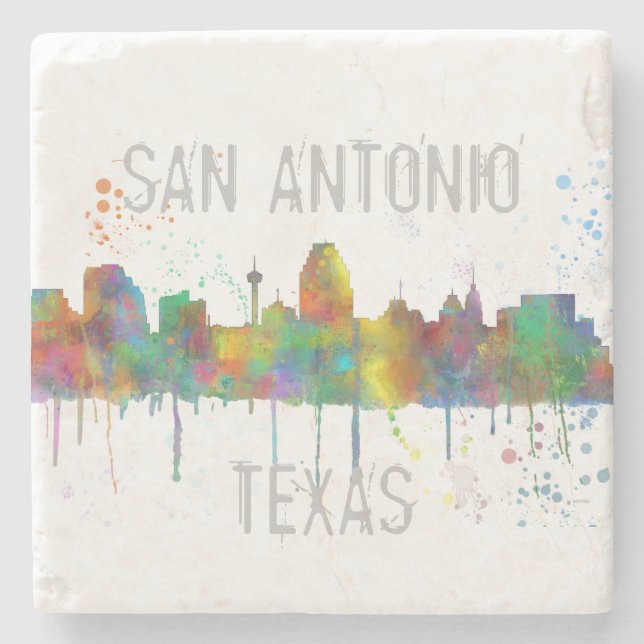 DESSOUS-DE-VERRE EN PIERRE SKYLINE SAN ANTONIO TEXAS (Devant)