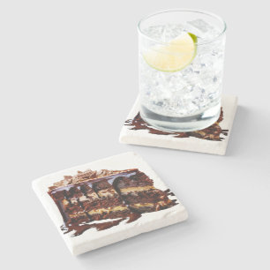 Dessous-de-verre En Pierre SlipperyLa décadence de gâteau au chocolat pur de