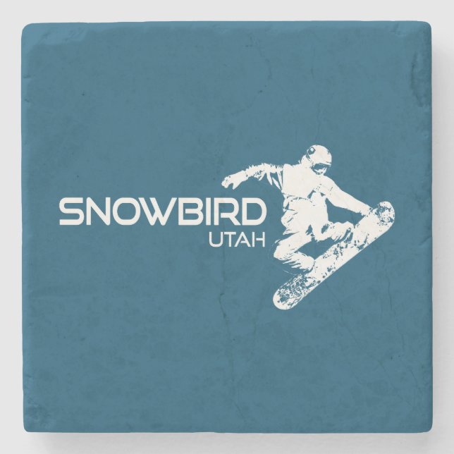 Dessous-de-verre En Pierre Snowbird Utah Snowboardeur (Devant)