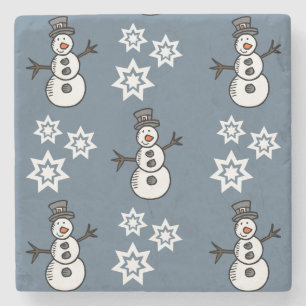 Dessous-de-verre En Pierre Snowman