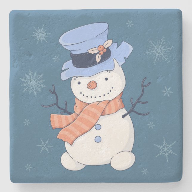 Dessous-de-verre En Pierre Snowman (Devant)