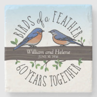 soixantième Anniversaire de mariage, oiseaux bleus
