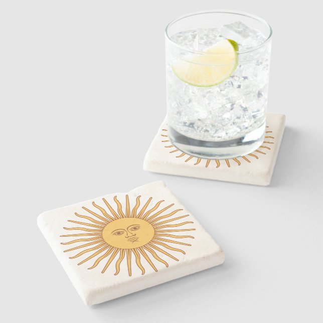 Dessous-de-verre En Pierre Soleil argentin (Côté)