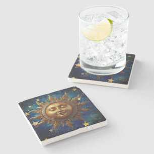 Dessous-de-verre En Pierre Soleil Céleste