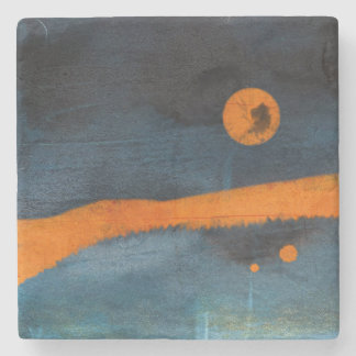 Dessous-de-verre En Pierre Soleil orange Abstrait
