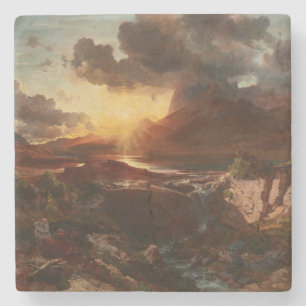 Dessous-de-verre En Pierre Sonnenuntergang am Hintersee à Berchtesgaden