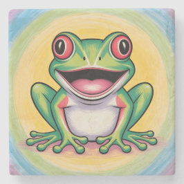 Dessous-de-verre En Pierre Sourire doux de grenouille