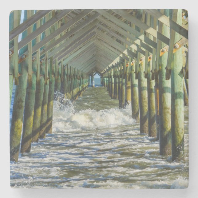 Dessous-de-verre En Pierre Sous Folly Beach Pier (Devant)