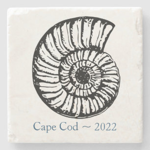 Dessous-de-verre En Pierre Sous-tasse souvenir de Cape Cod - Coquille d'ammon