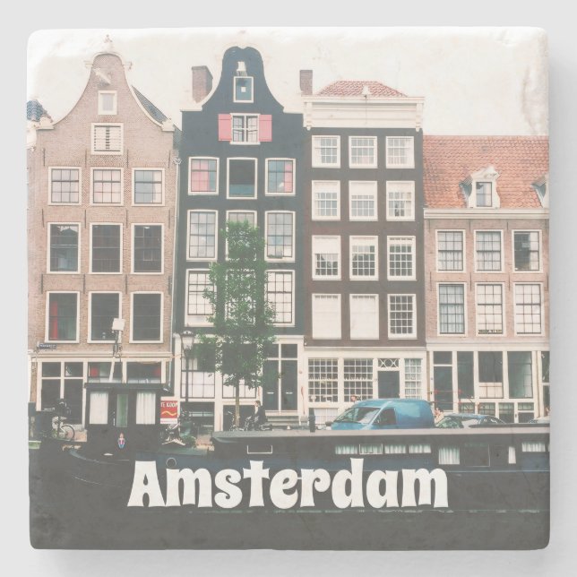 Dessous-de-verre En Pierre Souvenir de voyage Amsterdam (Devant)