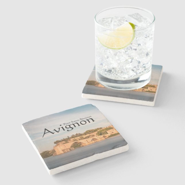 Dessous-de-verre En Pierre Souvenir du pont d'Avignon (Côté)