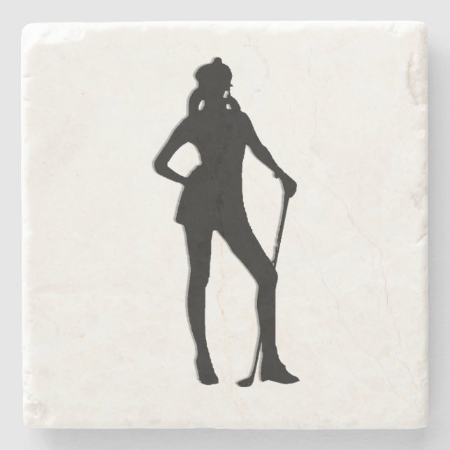 Dessous-de-verre En Pierre Sport de golf féminin (Devant)