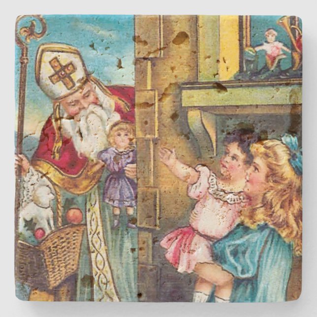 Dessous-de-verre En Pierre St Nick livre Noël (Devant)