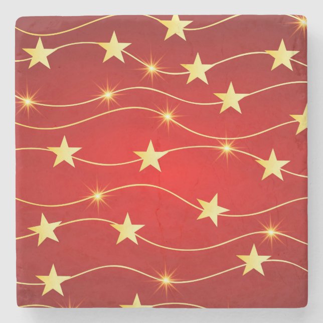 Dessous-de-verre En Pierre Star Adored Ruby Motif rouge (Devant)