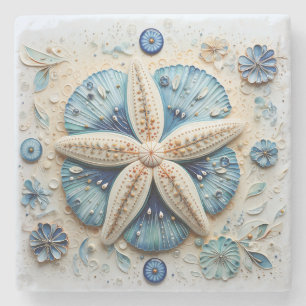 Dessous-de-verre En Pierre Starfish Plage côtière marine Thème