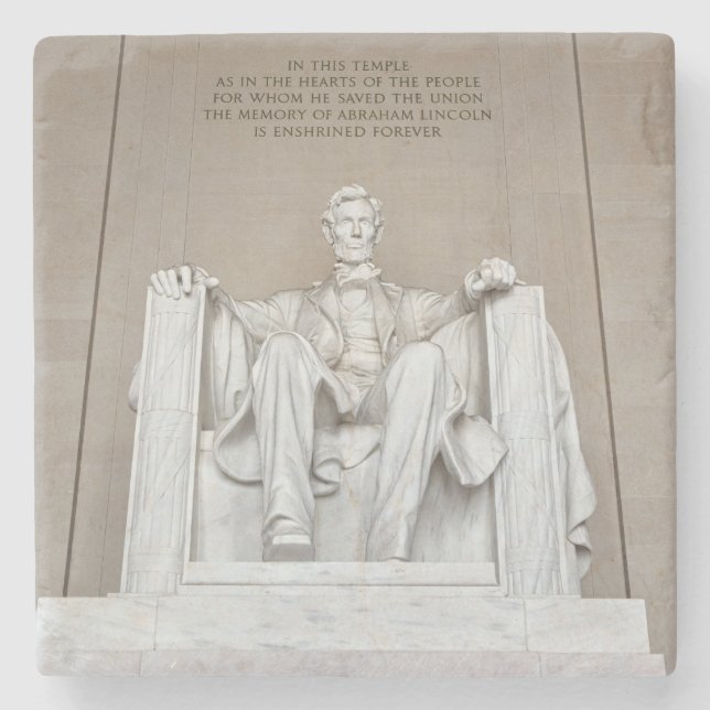 Dessous-de-verre En Pierre Statue d'Abraham Lincoln (Devant)