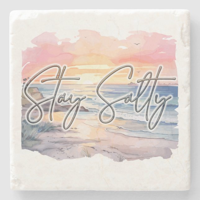 Dessous-de-verre En Pierre Stay Salty Sunset Beach (Devant)