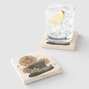 Dessous-de-verre En Pierre Steam Sass Steampunk Médias mixtes