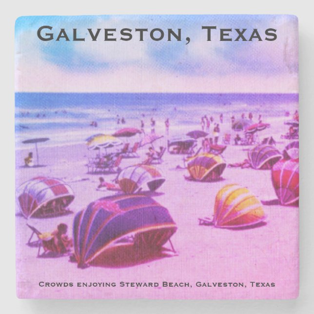 Dessous-de-verre En Pierre Steward Beach, Galveston, Texas (Devant)