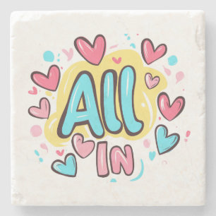 Dessous-de-verre En Pierre Style Graffiti "All In"