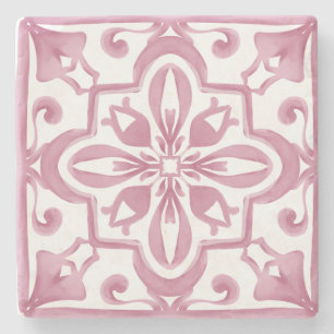 Dessous-de-verre En Pierre style italien, rose, carrelage méditerranéen,